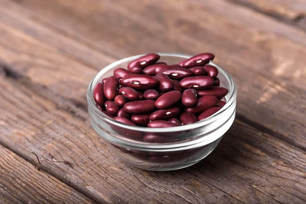 Beans Red Beans Glass Bowl Wooden Surface Royalty Free Stock Images