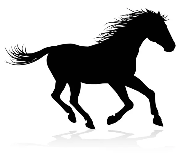Cavalo Muito Detalhado Alta Qualidade Silhueta — Vetor de Stock
