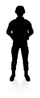 Siluet askeri silahlı kuvvetler askeri