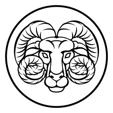 Astroloji burcu burç işaretleri, dairesel Koç burcu sembolü.