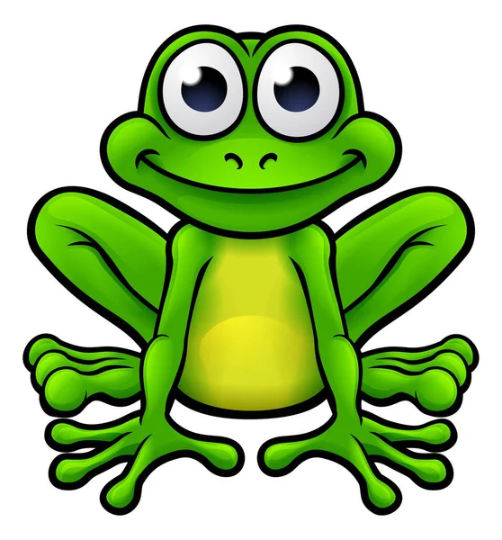Illustration Cute Frog Cartoon Character — Stock Vector