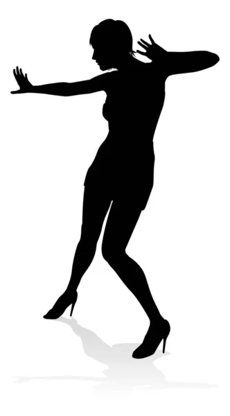Жінка Танцює Силуеті — стоковий вектор