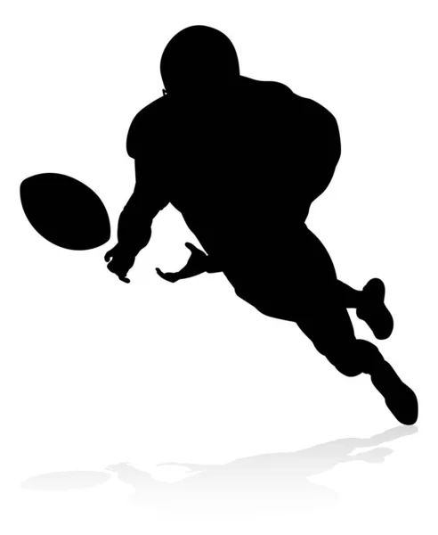 Silhouette Sportive Détaillée Joueur Football Américain — Image vectorielle
