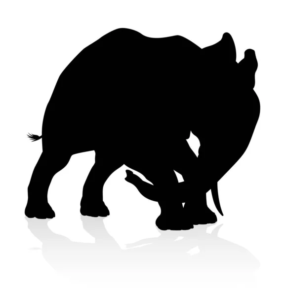 Sloní Safari Zvířecí Silueta — Stockový vektor