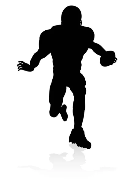 Silhouette Sportive Détaillée Joueur Football Américain — Image vectorielle