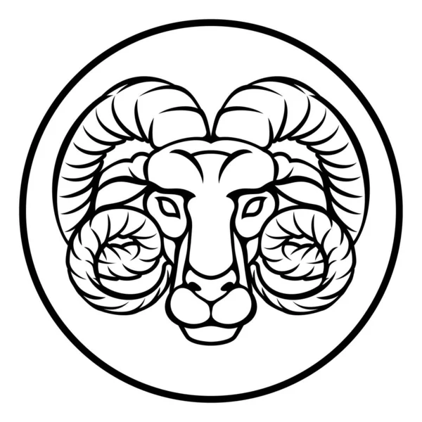 Segni Zodiacali Astrologici Simbolo Circolare Ariete Ariete — Vettoriale Stock