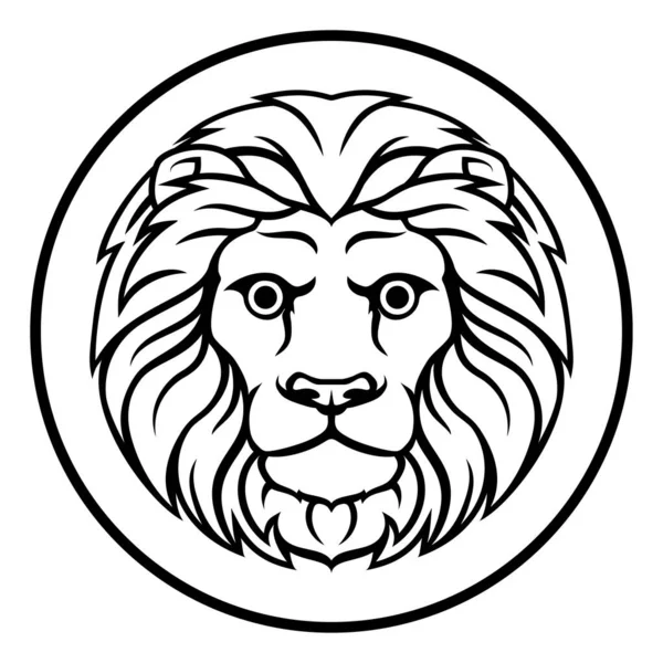 Astrologie Znamení Zvěrokruhu Kruhový Leo Lev Horoskop Symbol — Stockový vektor