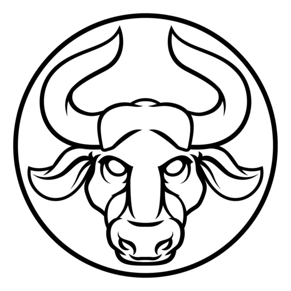 Astrologia Znaki Zodiaku Okrągły Symbol Horoskopu Byka Taurus — Wektor stockowy