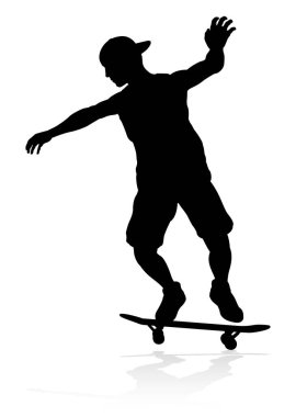 Çok kaliteli ve çok detaylı kaykaycı silueti.