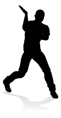 Siluet bir erkek sokak dans hip hop dansçısı