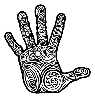 Bir el soyut model konsept tasarım motifi