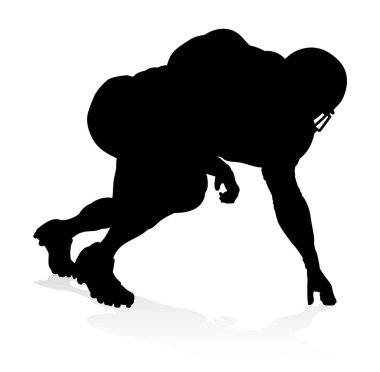 Detaylı Amerikan Futbolcu Spor silueti