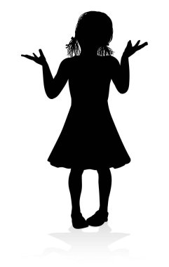 Kız çocuğunun silueti eğleniyor.