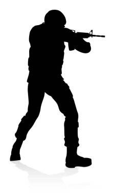 Siluet askeri silahlı kuvvetler askeri