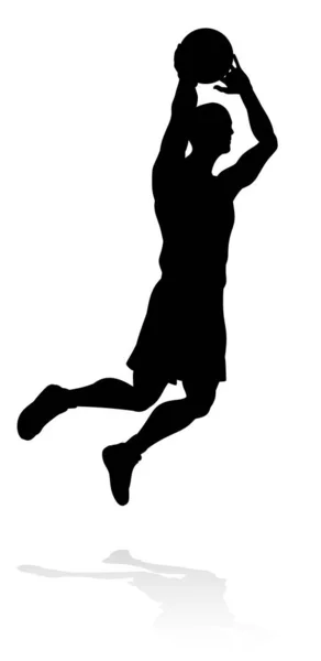 Illustration Sportive Joueur Basket Ball Silhouette — Image vectorielle