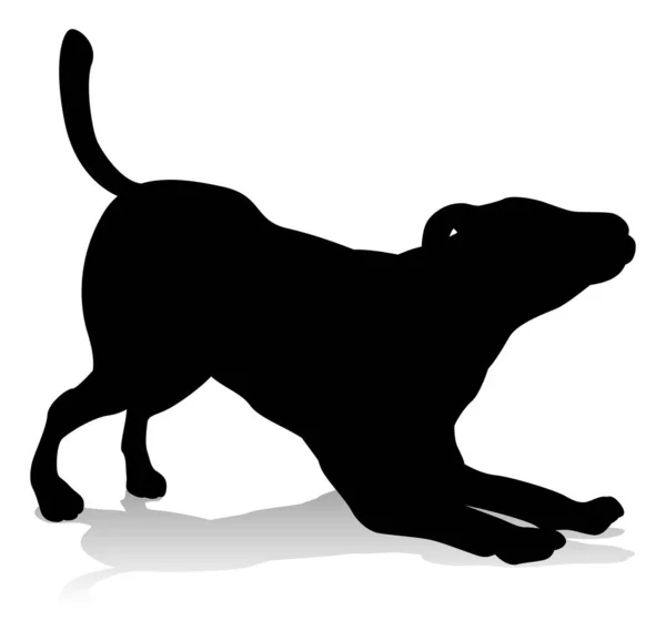 Una Silueta Animal Perro Mascota — Vector de stock
