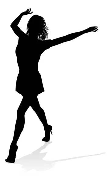 Woman Dancer Dancing Silhouette — Stock Vector