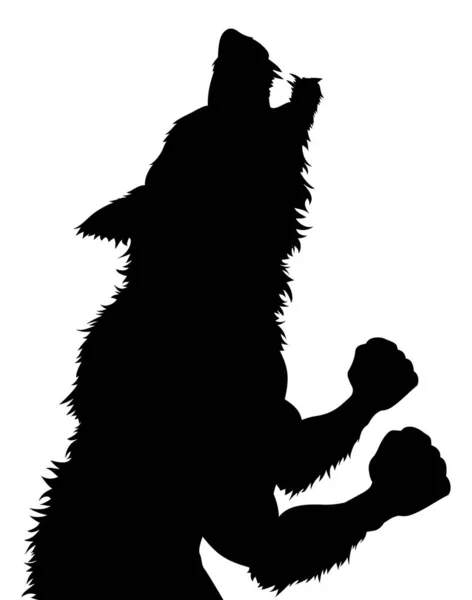 Hombre Lobo Hombre Lobo Monstruo Halloween Silueta — Archivo Imágenes Vectoriales