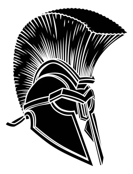 Warriors Ancient Greek Spartan Roman Gladiator Trojan Armour Helmet — Vector de stock