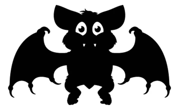 Morcego Bonito Desenho Animado Silhueta Halloween Personagem — Vetor de Stock