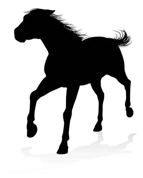 高质量的非常详细的马在轮廓中 — 图库矢量图片