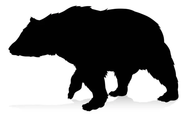 Egy Medve Állati Sziluettje — Stock Vector