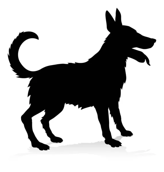 Djursilhuett Sällskapshund — Stock vektor