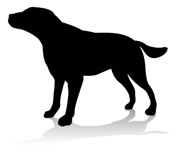 Uma Silhueta Animal Cão Estimação — Vetor de Stock