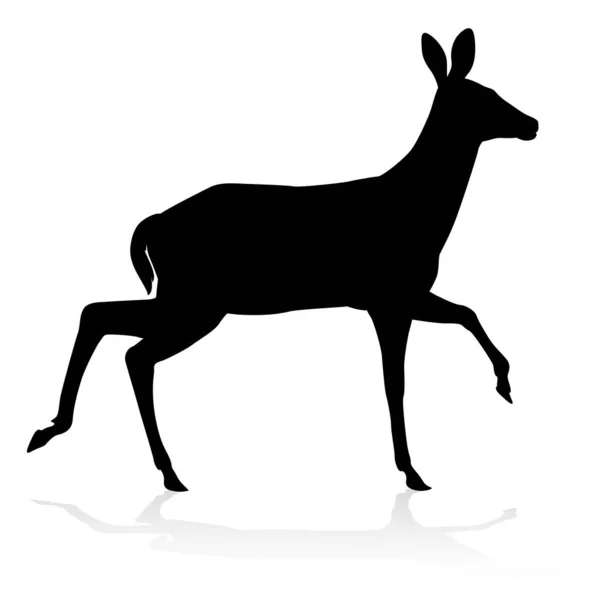 Silhouette Animale Alta Qualità Cervo — Vettoriale Stock