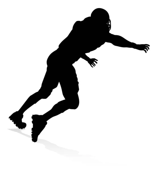 Detaillierte American Football Spieler Sport Silhouette — Stockvektor