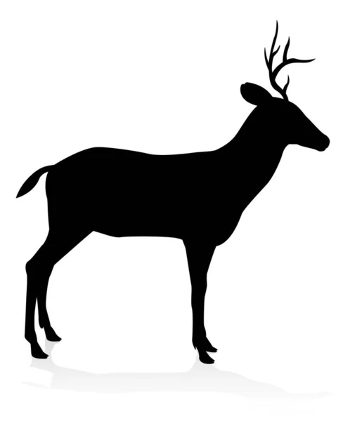 Silhouette Animale Alta Qualità Cervo — Vettoriale Stock