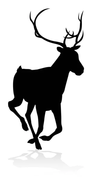 Hoge Kwaliteit Dierlijke Silhouet Van Een Hert — Stockvector