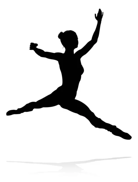 バレエダンサーの高品質なシルエットがポーズや位置で踊る — ストックベクタ