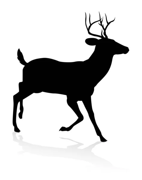 Hochwertige Tiersilhouette Eines Hirsches — Stockvektor