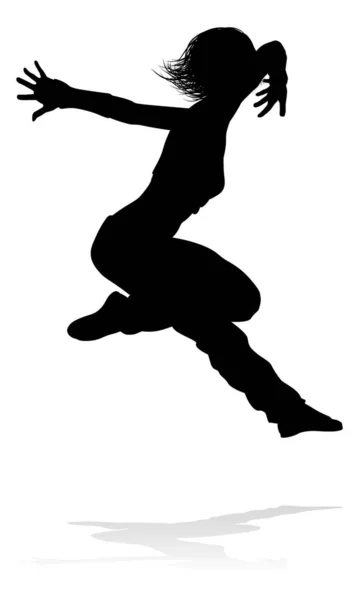 Une Danseuse Street Dance Hip Hop Silhouette — Image vectorielle
