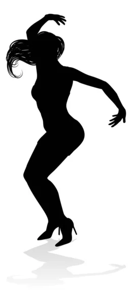 Une Danseuse Dansant Silhouette — Image vectorielle