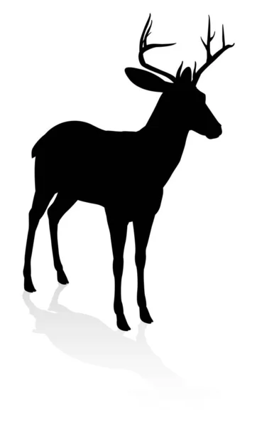 鹿の高品質な動物のシルエット — ストックベクタ