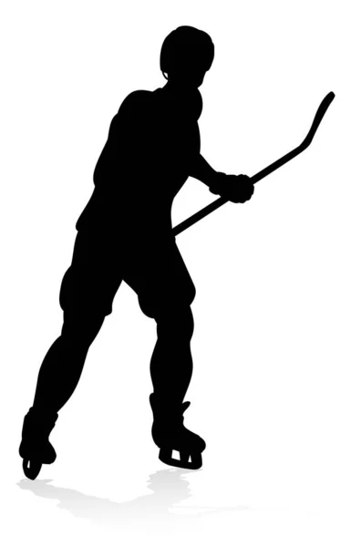 stock vector A silhouette ice hockey player sports illustration