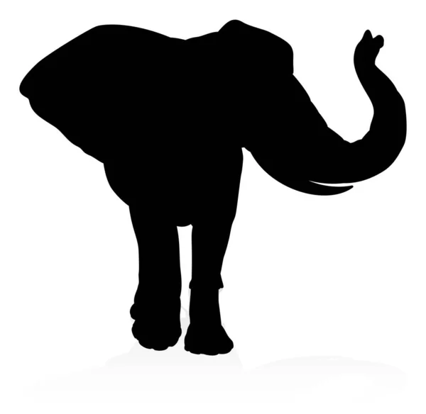 Egy Elefánt Szafari Állat Sziluett — Stock Vector
