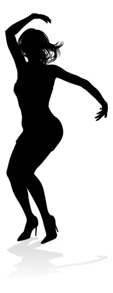 Une Danseuse Dansant Silhouette — Image vectorielle