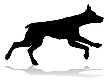 A detailed animal silhouette of a pet dog