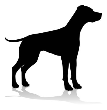 A detailed animal silhouette of a pet dog clipart