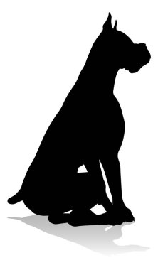 A detailed animal silhouette of a pet dog