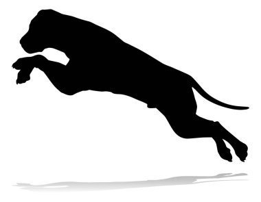 A detailed animal silhouette of a pet dog