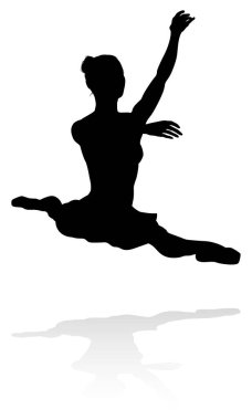 Bale dansçısı silueti poz veya pozisyonda dans ediyor.