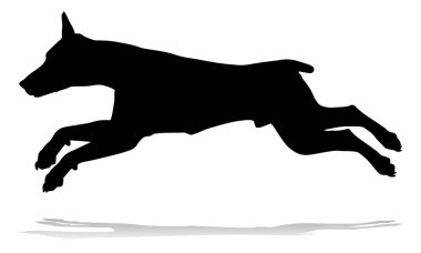 A detailed animal silhouette of a pet dog