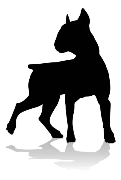 Detailed Animal Silhouette Pet Dog — Vetor de Stock