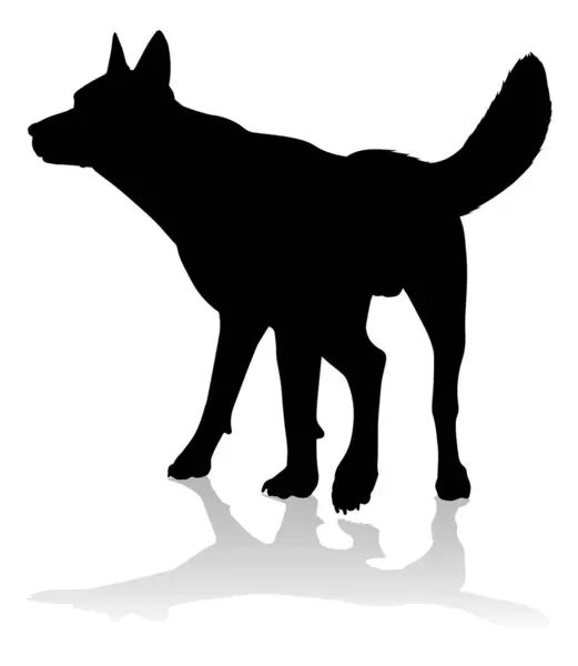 Detailed Animal Silhouette Pet Dog — Stockvector
