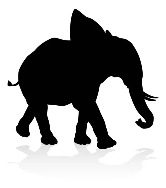 Una Silueta Animal Safari Elefante — Archivo Imágenes Vectoriales