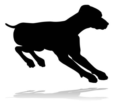 A detailed animal silhouette of a pet dog
